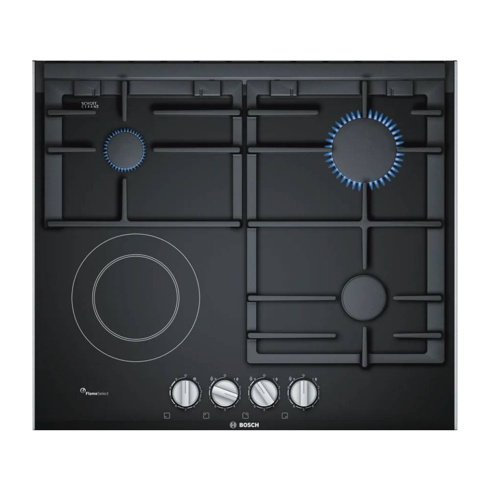 Bosch Built-In Ceramic Hob 60 Cm Gas and Electric Black PRY6A6B70Q. Bosch Built-In Ceramic Hob 60 Cm Gas and Electric Black PRY6A6B70Q.